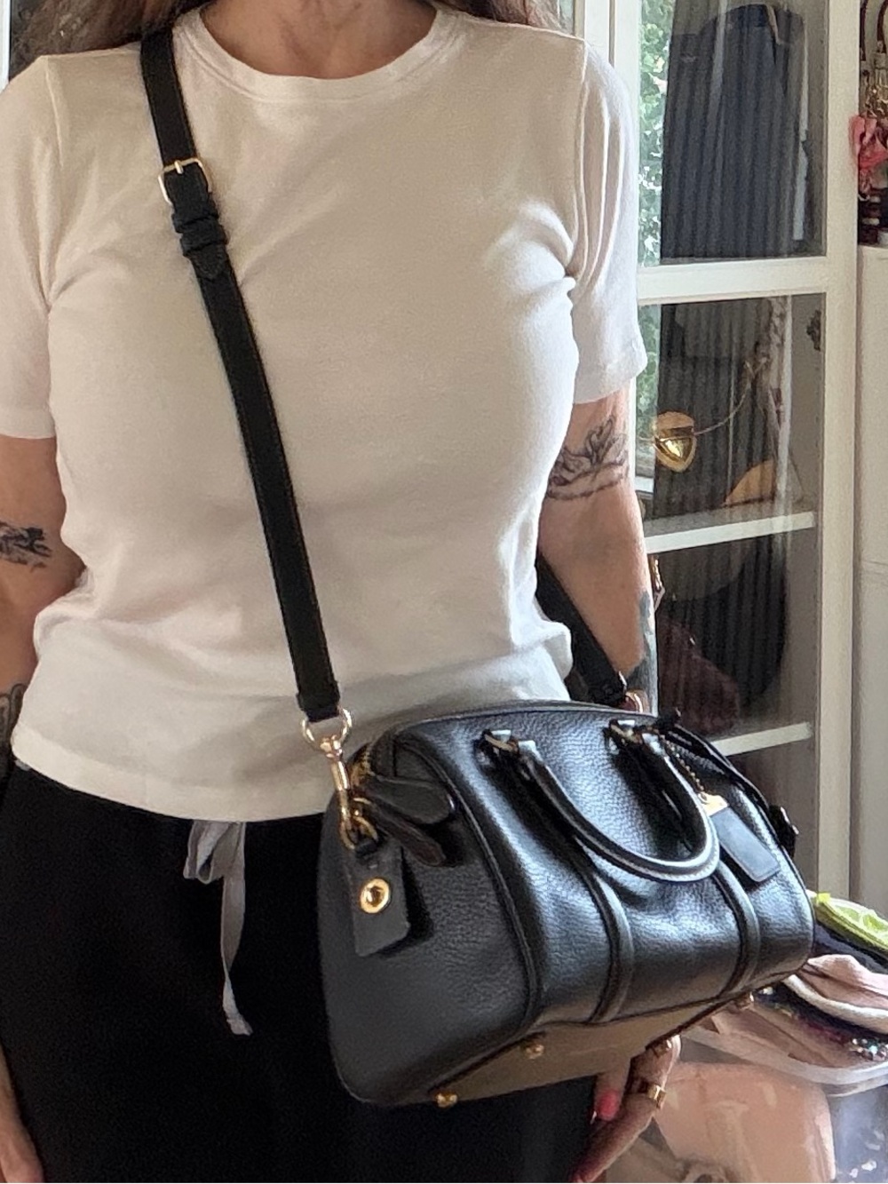 Coach Ruby 25 Satchel, Black with Gold Hardware - Picture 13 of 15